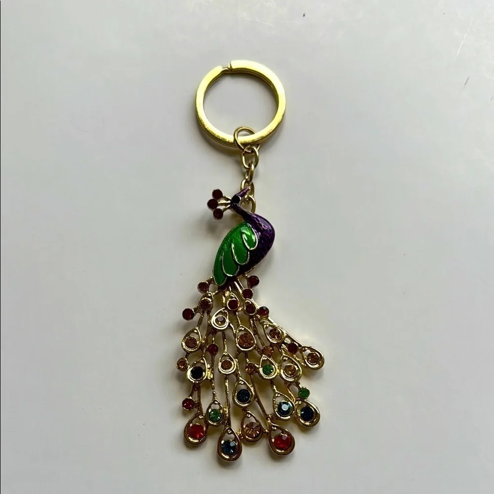 Colorful Peacock Keychain